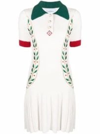 Casablanca Laurel Leaf cotton-blend Knitted Mini Dress at Farfetch